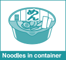 Noodles in container